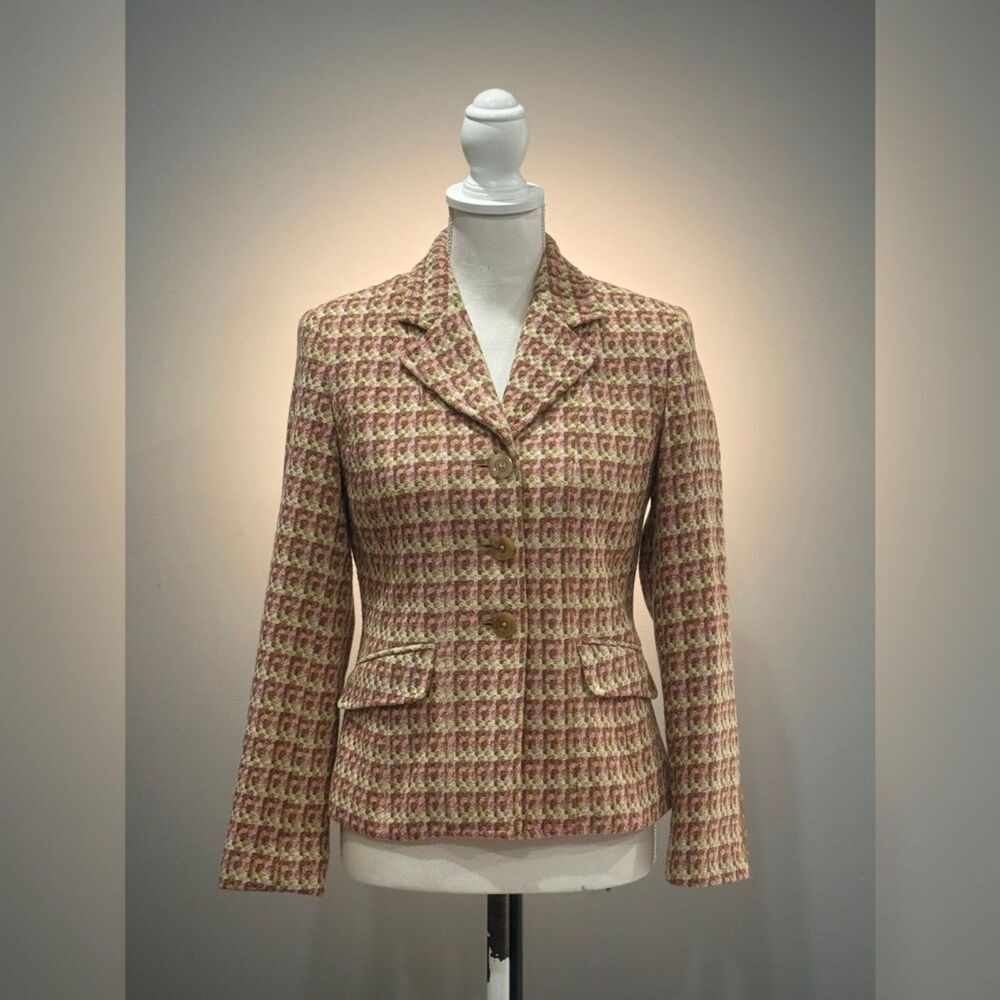 Cream/Pink Talbots Spring Jacket Y2K Size S EUC